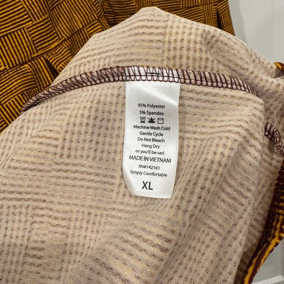 NWOT LulaRoe Amelia A-line Brown Orange Knit Pleated Dress Pockets Zip Sz XL - Picture 7 of 7